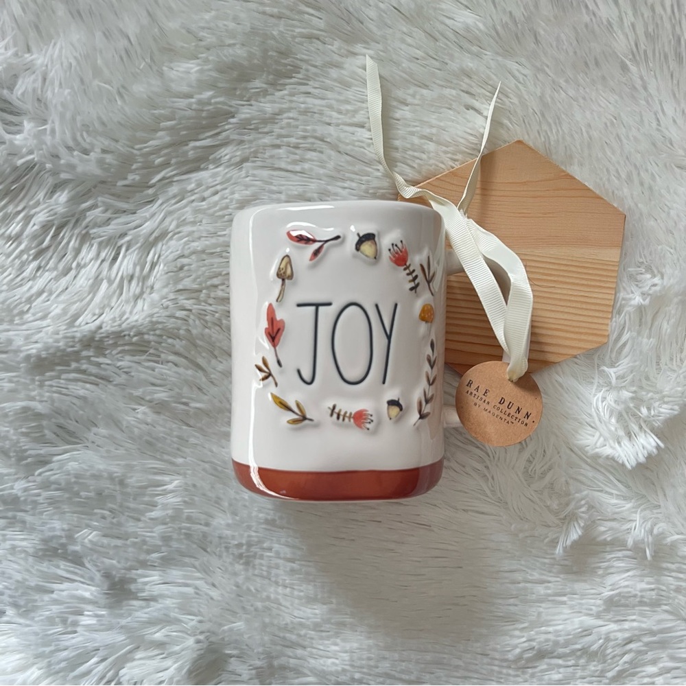 Rae Dunn Collection by Magenta JOY Mug – Autumn Leaves, Mushrooms & Acorn - NWT